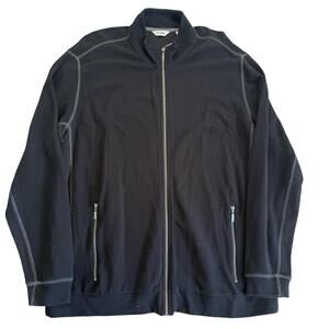 ROWM Men's Black Full Zip Cotton Sweater Size 2XL